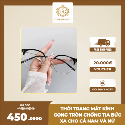 Thời Trang Mắt Kính Gọng Tròn Chống Tia Bức Xạ Cho Cả Nam Và Nữ