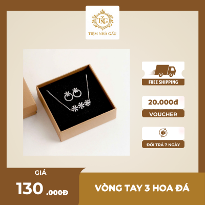 vòng tay 3 hoa đá