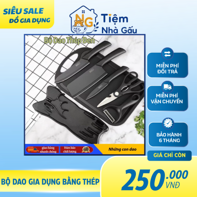 BỘ DAO GIA DỤNG THÉP ĐEN CAO CẤP – TRỢ THỦ ĐẮC LỰC CHO MỌI GIAN BẾP