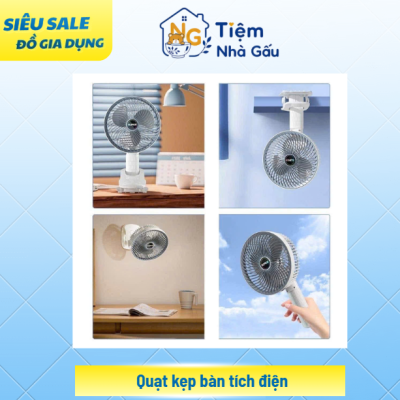 Quạt kẹp bàn tích điện