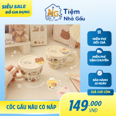 Cốc gấu có nắp
