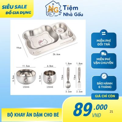 Bộ khay ăn dặm cho bé