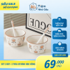 Set gồm 2 bát + 2 thìa sứ họa tiết Heo Hồng "Happy Pig" cực dễ thương.